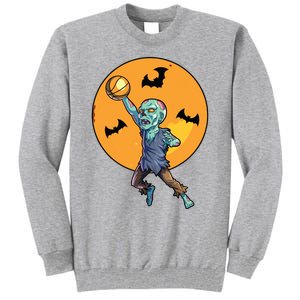 Basketball Zombie Halloween Boy Basketball Halloween Tall Sweatshirt