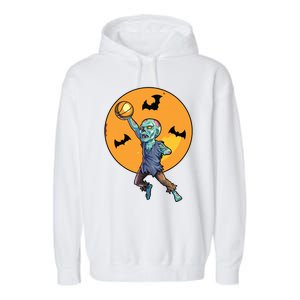 Basketball Zombie Halloween Boy Basketball Halloween Garment-Dyed Fleece Hoodie