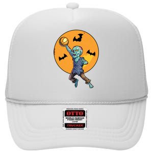 Basketball Zombie Halloween Boy Basketball Halloween High Crown Mesh Back Trucker Hat