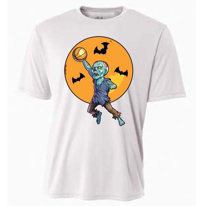 Basketball Zombie Halloween Boy Basketball Halloween Cooling Performance Crew T-Shirt