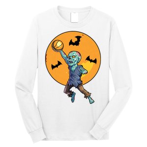 Basketball Zombie Halloween Boy Basketball Halloween Long Sleeve Shirt