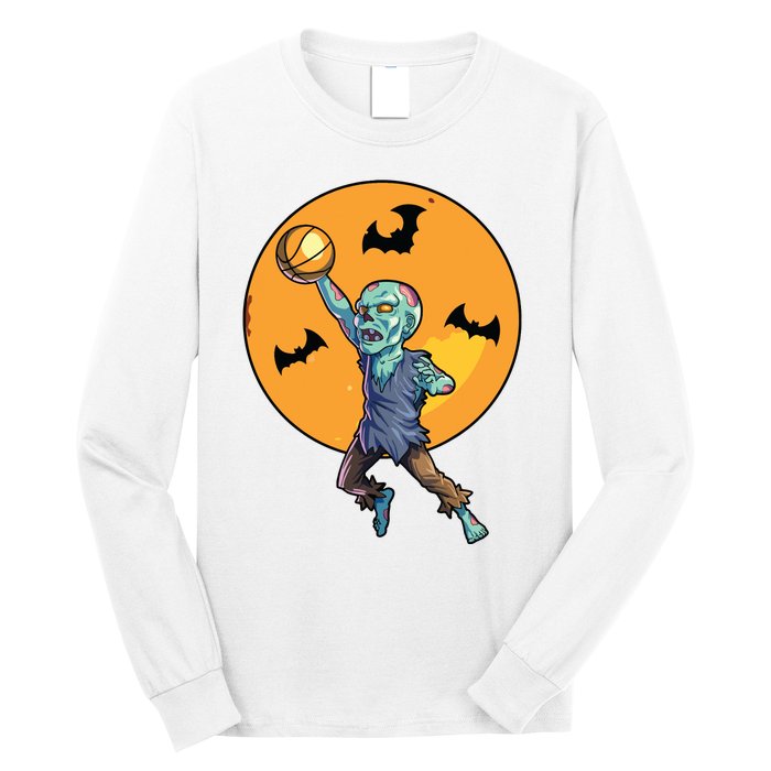 Basketball Zombie Halloween Boy Basketball Halloween Long Sleeve Shirt