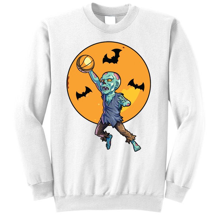 Basketball Zombie Halloween Boy Basketball Halloween Sweatshirt