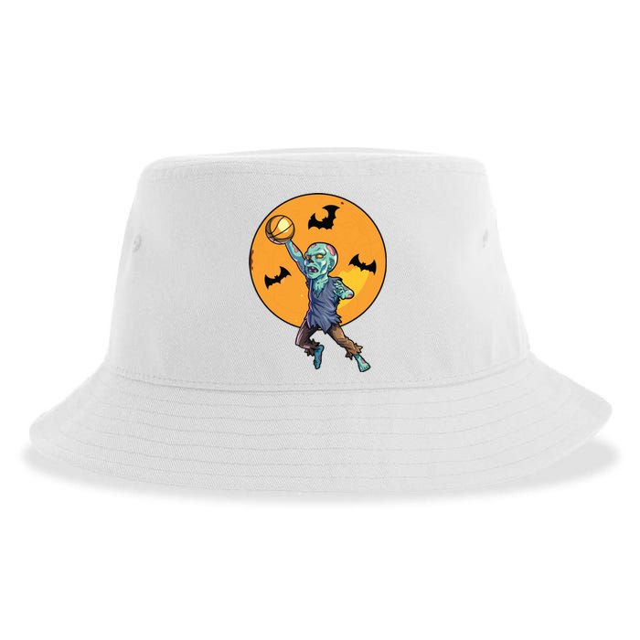 Basketball Zombie Halloween Boy Basketball Halloween Sustainable Bucket Hat