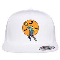 Basketball Zombie Halloween Boy Basketball Halloween Flat Bill Trucker Hat