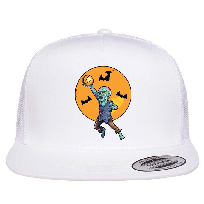 Basketball Zombie Halloween Boy Basketball Halloween Flat Bill Trucker Hat