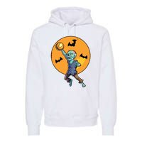 Basketball Zombie Halloween Boy Basketball Halloween Premium Hoodie