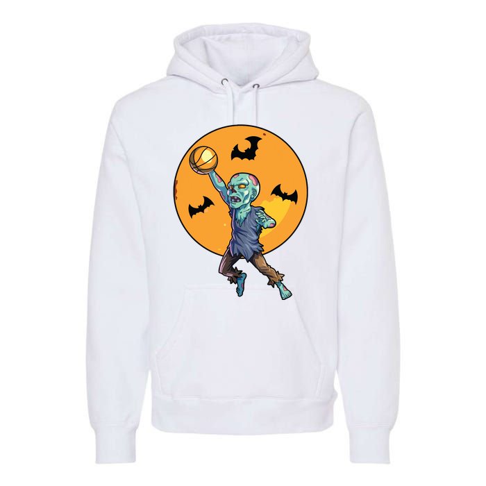 Basketball Zombie Halloween Boy Basketball Halloween Premium Hoodie