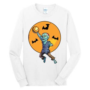 Basketball Zombie Halloween Boy Basketball Halloween Tall Long Sleeve T-Shirt