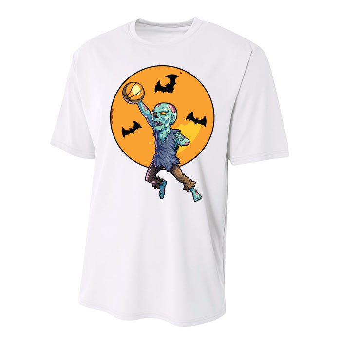 Basketball Zombie Halloween Boy Basketball Halloween Performance Sprint T-Shirt