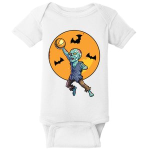 Basketball Zombie Halloween Boy Basketball Halloween Baby Bodysuit