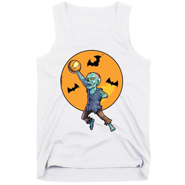 Basketball Zombie Halloween Boy Basketball Halloween Tank Top