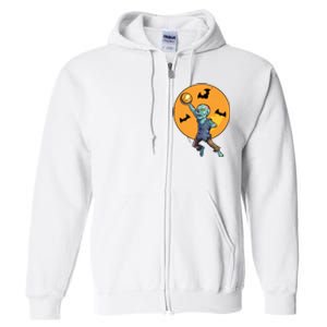 Basketball Zombie Halloween Boy Basketball Halloween Full Zip Hoodie