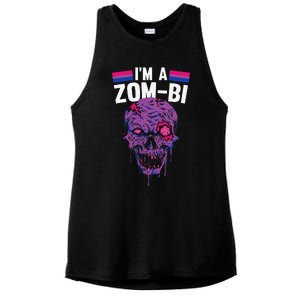 Bisexual Zombie Lazy Halloween Costume Funny Bi Pride LGBTQ Ladies PosiCharge Tri-Blend Wicking Tank