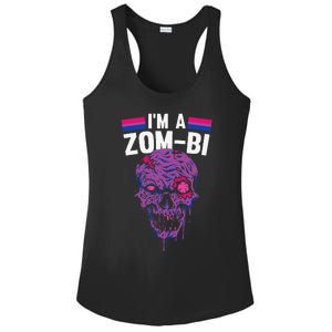 Bisexual Zombie Lazy Halloween Costume Funny Bi Pride LGBTQ Ladies PosiCharge Competitor Racerback Tank