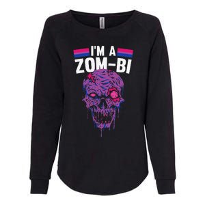 Bisexual Zombie Lazy Halloween Costume Funny Bi Pride LGBTQ Womens California Wash Sweatshirt