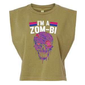 Bisexual Zombie Lazy Halloween Costume Funny Bi Pride LGBTQ Garment-Dyed Women's Muscle Tee