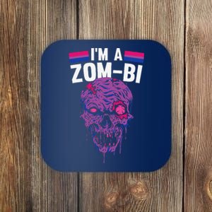 Bisexual Zombie Lazy Halloween Costume Funny Bi Pride LGBTQ Coaster