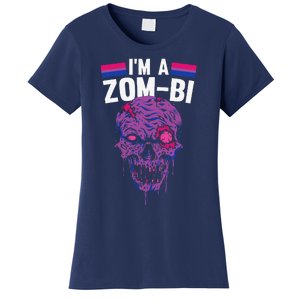 Bisexual Zombie Lazy Halloween Costume Funny Bi Pride LGBTQ Women's T-Shirt