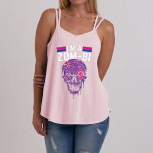 Bisexual Zombie Lazy Halloween Costume Funny Bi Pride LGBTQ Women's Strappy Tank