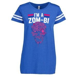 Bisexual Zombie Lazy Halloween Costume Funny Bi Pride LGBTQ Enza Ladies Jersey Football T-Shirt