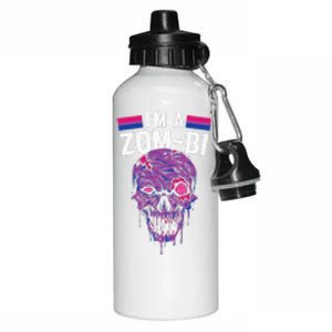 Bisexual Zombie Lazy Halloween Costume Funny Bi Pride LGBTQ Aluminum Water Bottle