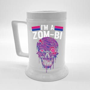 Bisexual Zombie Lazy Halloween Costume Funny Bi Pride LGBTQ Beer Stein