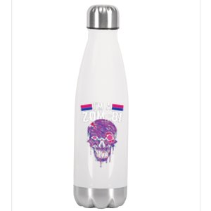 Bisexual Zombie Lazy Halloween Costume Funny Bi Pride LGBTQ Stainless Steel Insulated Water Bottle