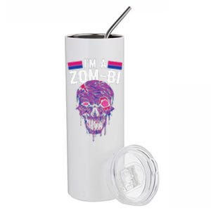 Bisexual Zombie Lazy Halloween Costume Funny Bi Pride LGBTQ Stainless Steel Tumbler