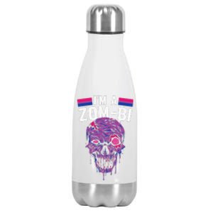 Bisexual Zombie Lazy Halloween Costume Funny Bi Pride LGBTQ Stainless Steel Insulated Water Bottle