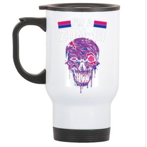 Bisexual Zombie Lazy Halloween Costume Funny Bi Pride LGBTQ Stainless Steel Travel Mug