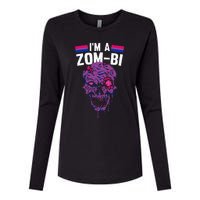 Bisexual Zombie Lazy Halloween Costume Funny Bi Pride LGBT Q Womens Cotton Relaxed Long Sleeve T-Shirt