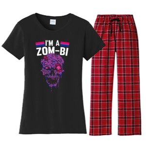 Bisexual Zombie Lazy Halloween Costume Funny Bi Pride LGBT Q Women's Flannel Pajama Set