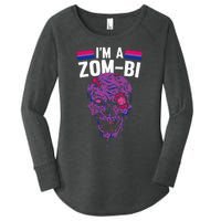 Bisexual Zombie Lazy Halloween Costume Funny Bi Pride LGBT Q Women's Perfect Tri Tunic Long Sleeve Shirt