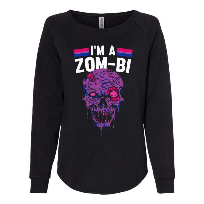 Bisexual Zombie Lazy Halloween Costume Funny Bi Pride LGBT Q Womens California Wash Sweatshirt