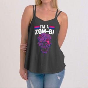 Bisexual Zombie Lazy Halloween Costume Funny Bi Pride LGBT Q Women's Strappy Tank