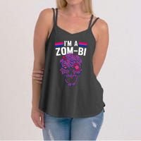 Bisexual Zombie Lazy Halloween Costume Funny Bi Pride LGBT Q Women's Strappy Tank