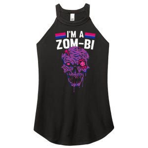 Bisexual Zombie Lazy Halloween Costume Funny Bi Pride LGBT Q Women's Perfect Tri Rocker Tank