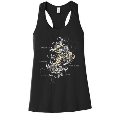 Backprint Zodiac Sign Scorpio Women's Racerback Tank