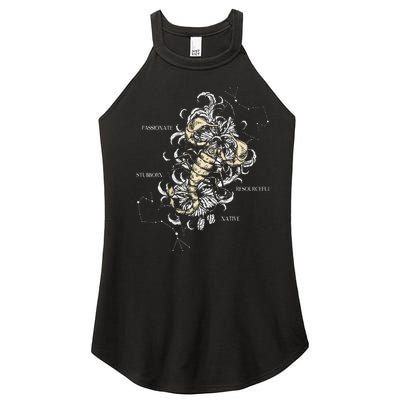 Backprint Zodiac Sign Scorpio Women’s Perfect Tri Rocker Tank