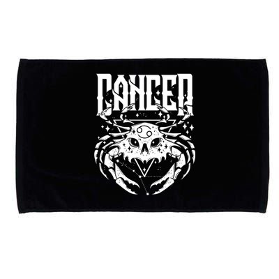 Blackcraft Zodiac Sign Cancer Skull Traditional Witch Funny Gift Microfiber Hand Towel