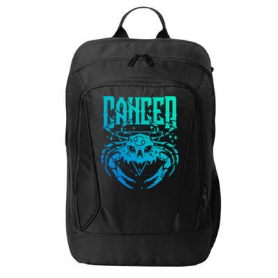 Blackcraft Zodiac Sign Cancer Skull Traditional Witch Gift City Backpack