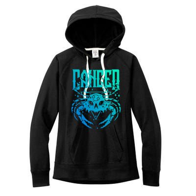 Blackcraft Zodiac Sign Cancer Skull Traditional Witch Gift Women's Fleece Hoodie