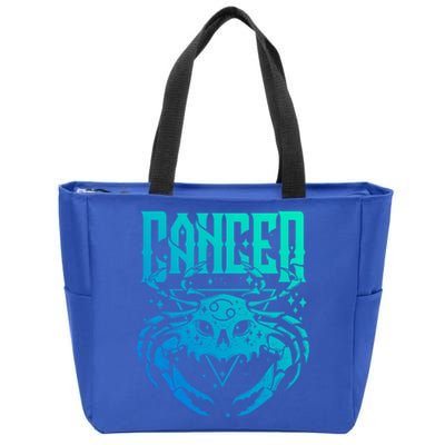 Blackcraft Zodiac Sign Cancer Skull Traditional Witch Gift Zip Tote Bag