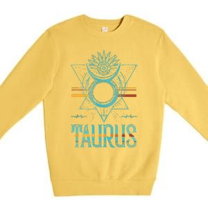 Bull Zodiac Sign Symbol Horoscope Taurus Premium Crewneck Sweatshirt