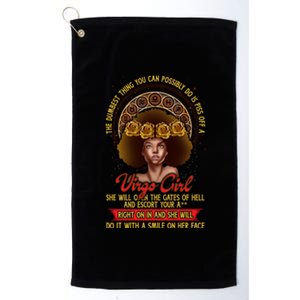 Black Zodiac Virgo Queen Birthday Afro Cute Gift Platinum Collection Golf Towel