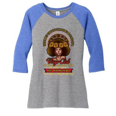 Black Zodiac Virgo Queen Birthday Afro Cute Gift Women's Tri-Blend 3/4-Sleeve Raglan Shirt