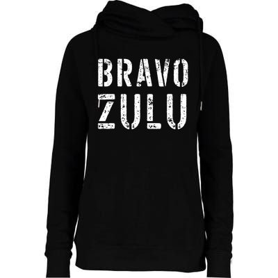 Bravo Zulu 'Well Done' Funny Naval Slang US Maritime Jargon Womens Funnel Neck Pullover Hood