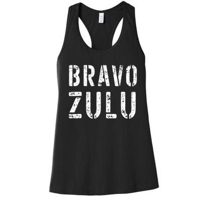 Bravo Zulu 'Well Done' Funny Naval Slang US Maritime Jargon Women's Racerback Tank