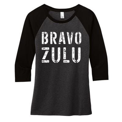 Bravo Zulu 'Well Done' Funny Naval Slang US Maritime Jargon Women's Tri-Blend 3/4-Sleeve Raglan Shirt